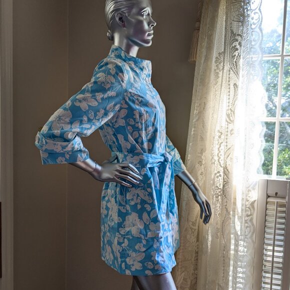 Madison Robin Egg Blue Floral "Trench" Coat NWT - Picture 16 of 16